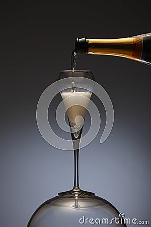 Elegant photo of a champagne flute Stock Photo