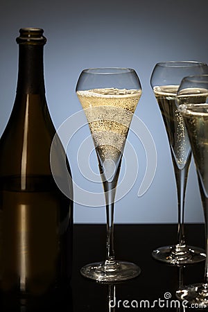 Elegant photo of a champagne flute Stock Photo