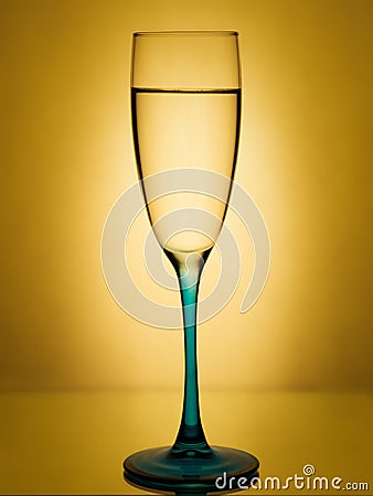 Elegant picture of a champagne glass with clear water Stock Photo