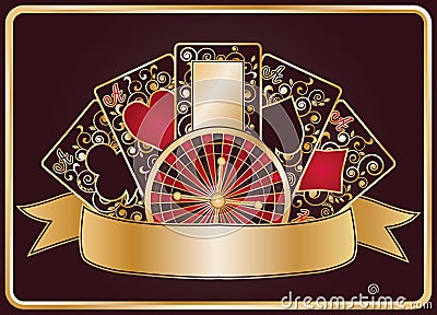 Elegant poker banner Cartoon Illustration
