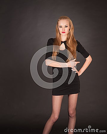 Elegant posing young blond girl Stock Photo