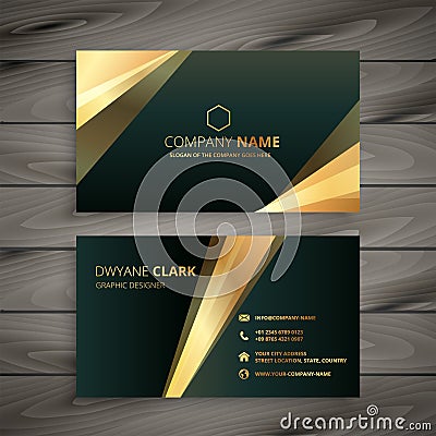 Elegant premium golden business card template Vector Illustration