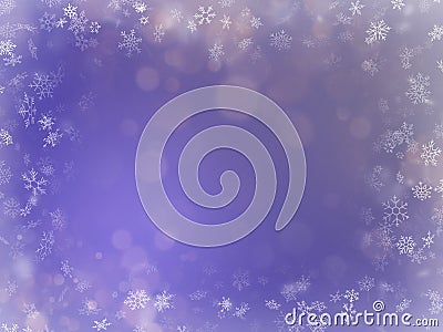 Elegant purple background. Frame with snowflakes overlaid with colorful mist and fog. EPS 10 Vector Illustration