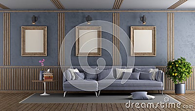 Elegant purple living room Stock Photo