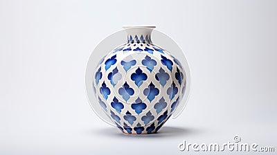 Handcrafted Qajar Art Vase With Striking Symmetrical Patterns Stock Photo