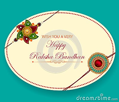 Elegant Rakhi for Brother and Sister bonding in Raksha Bandhan festival from India Vector Illustration