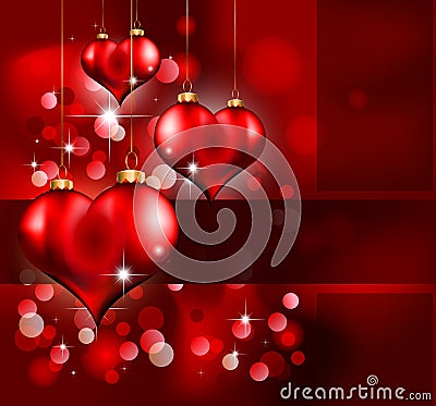 Elegant Red and Gold Valentine's Day Flayer Vector Illustration