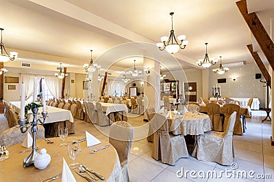 Elegant restaurant room before wedding Stock Photo