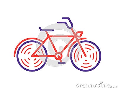 Elegant retro pink bycicle icon Vector bike illustration in trendy linear style Vector Illustration