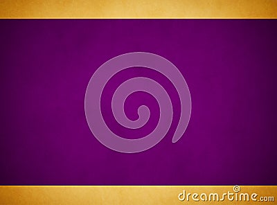 Elegant Rich Purple Grunge Background. Rich Gold Header Footer Stock Photo