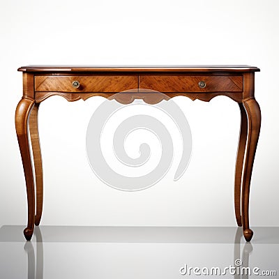 Elegant Rococo Style Wooden Console Table With Drawers Stock Photo