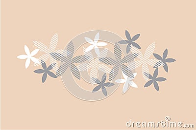 Elegant rosy beige floral pattern Vector Illustration