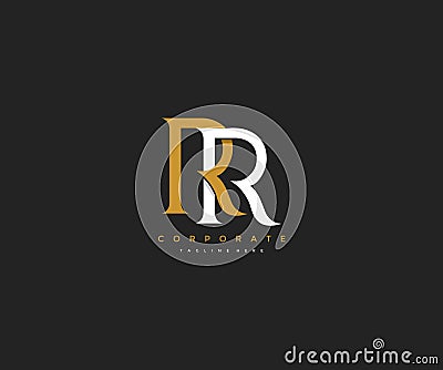 Elegant RR Letter Linked Monogram Logo Design Vector Illustration