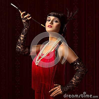 Elegant 20s woman Stock Photo