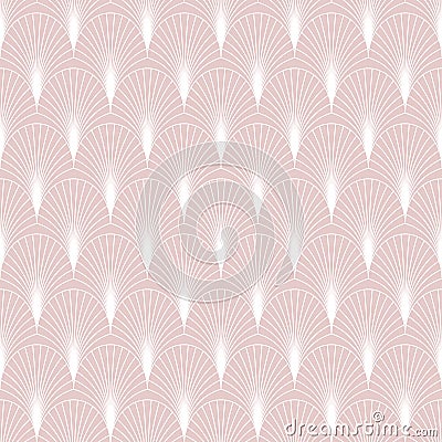 Elegant seamless art deco pattern with fans or palm leaves Vector Illustration