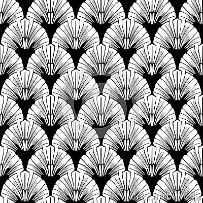 Elegant seamless ginkgo leaf pattern highlighting unique shape and symmetry in modern style Stock Photo