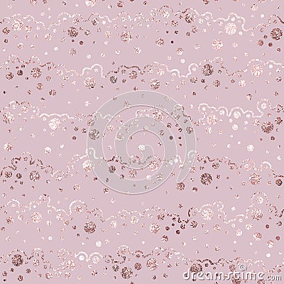 Elegant seamless pattern. Delicate background. Pink texture with effect metallic foil. Repeating pattern rose gold. modern stylis Vector Illustration