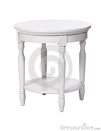 Elegant side table isolated over white, with path Stock Photo