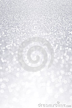 Elegant Silver and White Bokeh Sparkle Confetti Background Stock Photo