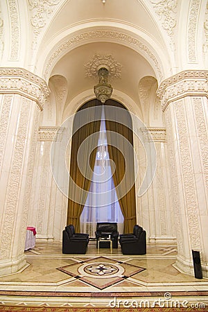 Elegant Sitting Area in Palace Stock Photo