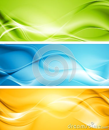 Elegant smooth waves vector banners Vector Illustration