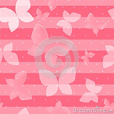 Elegant soft pink color butterfly Vector Illustration