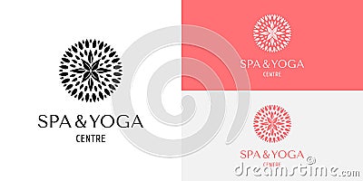 Elegant spa or yoga center logo Vector Illustration