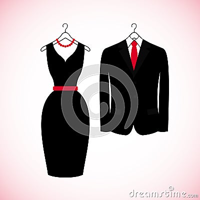 Elegant suits icons in flat style. Vector Illustration