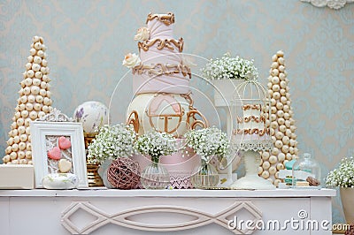 Elegant sweet table Stock Photo