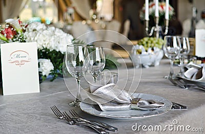 Elegant table setting Stock Photo