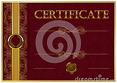 Elegant template of certificate, diploma Cartoon Illustration