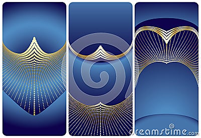 Elegant templates set with golden elements Vector Illustration