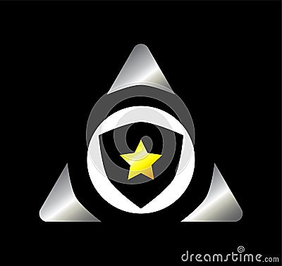 Elegant Triangle and Star Logo Design Vector Illustration