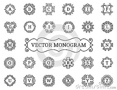 Elegant vector monogram collection Vector Illustration