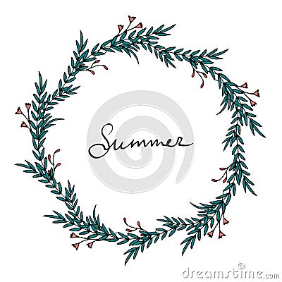 Summer time wreath Vector Illustration