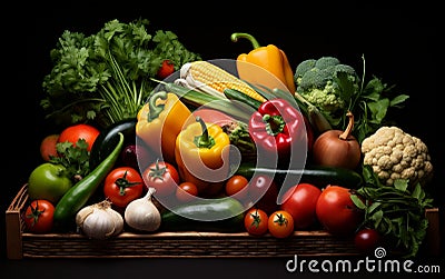 Elegant Veggie Composition. Generative By Ai Stock Photo