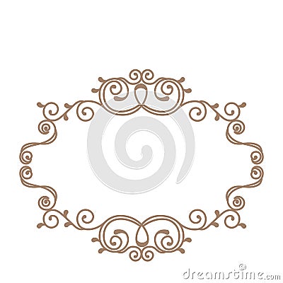 elegant victorian frame icon Cartoon Illustration