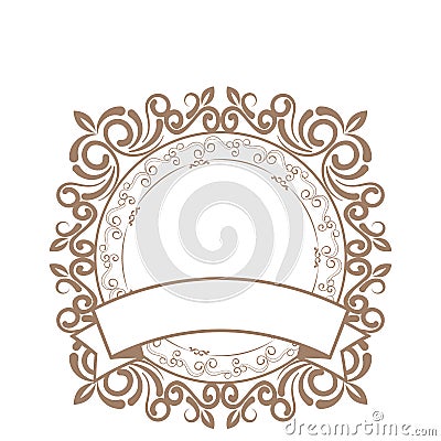 elegant victorian frame icon Cartoon Illustration