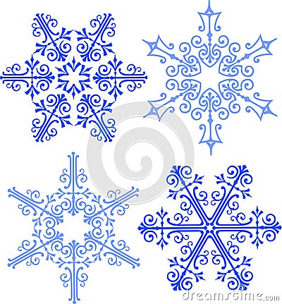 Elegant Victorian Snowflakes/ai Stock Photo