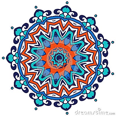 Mandala background for meditation poster. Cartoon Illustration