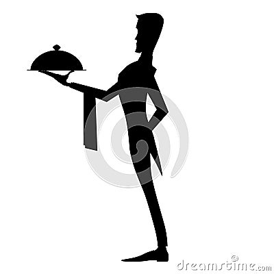 Elegant waiter with dish Stock Photo