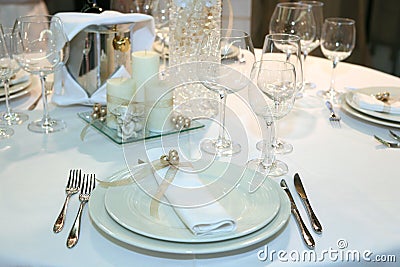 Elegant wedding dinner Stock Photo