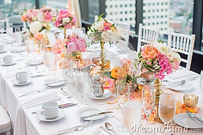 Wedding Reception centerpieces Stock Photo