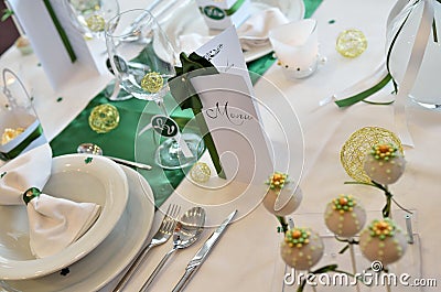 Elegant wedding table Stock Photo