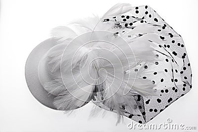 Elegant white headdress for women, for important event. Stock Photo