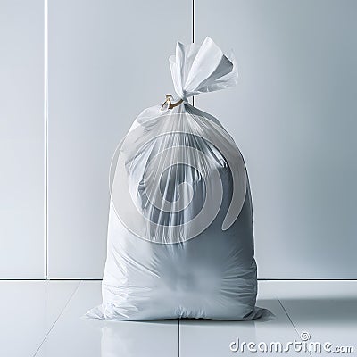 Elegant white plastic bag with zipper seal exudes sophistication and practicality Stock Photo