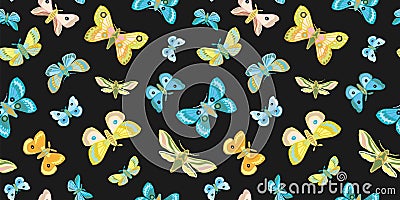 Elegant wildlife moth butterfly pattern. Vector Illustration