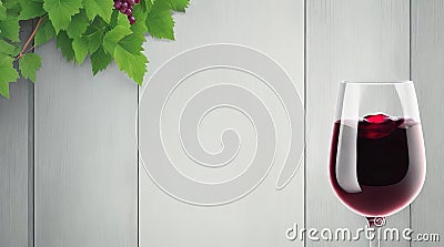 Elegant Wine Card Design: Sweet Black Grapes and Red Wine Bottle Background. Stock Photo