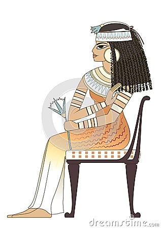 Elegant woman in ancient egypt Vector Illustration