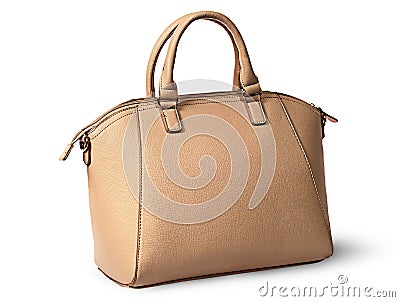 Elegant women beige handbag rotated rear view Stock Photo